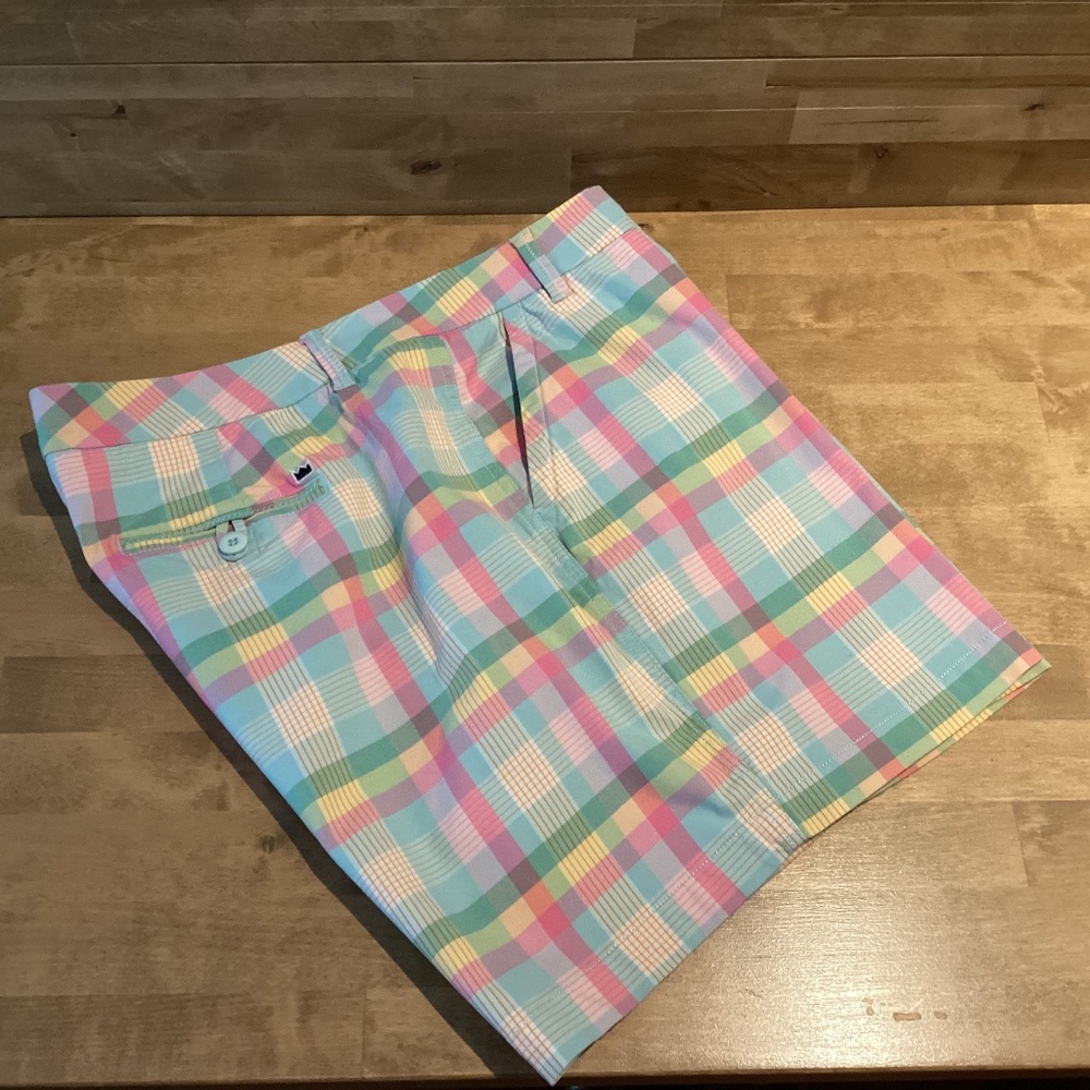 Pastel Plaid Printed Crown & Ivy 5” Caroline Shorts Size 14W